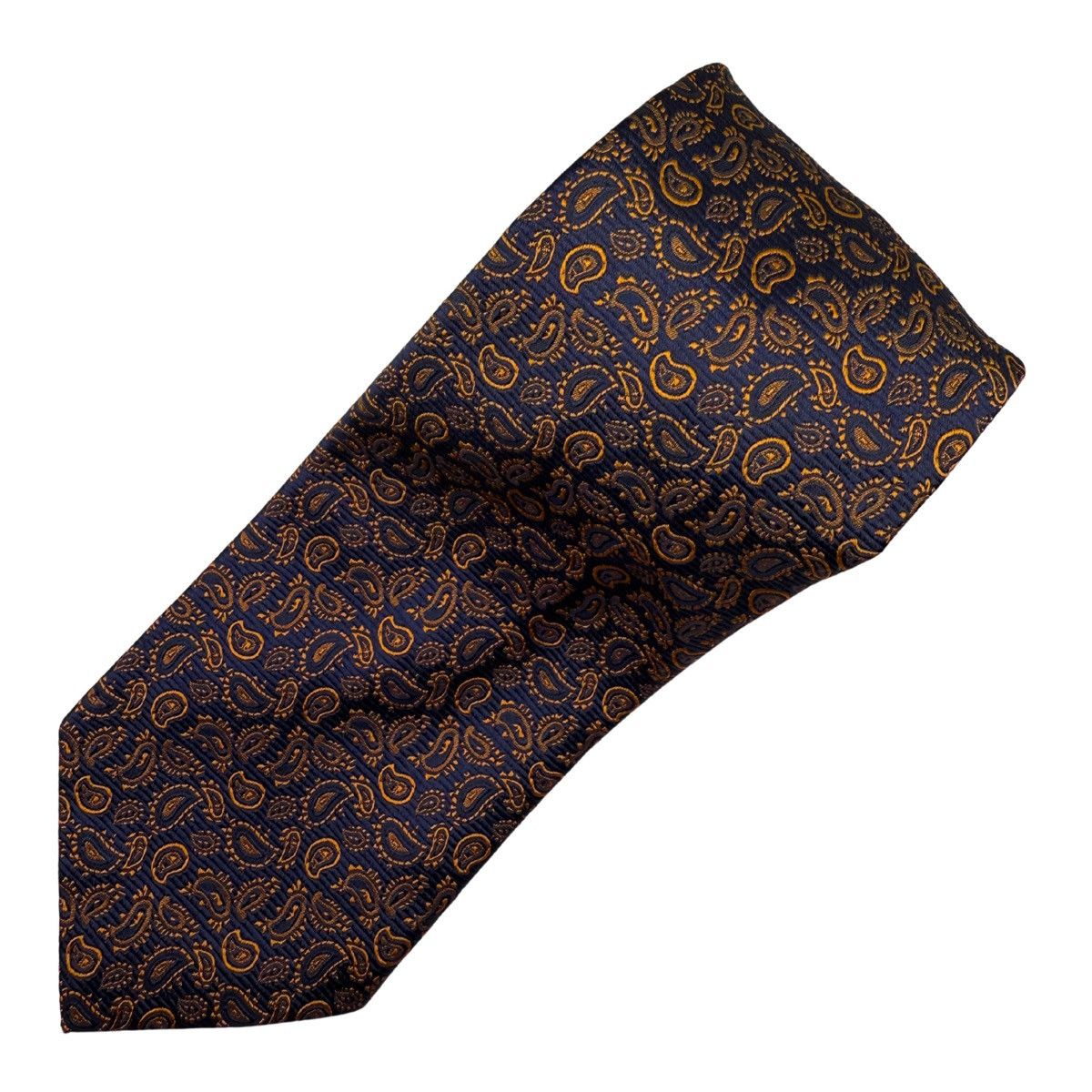 Breuer Breuer Silk Tie, Navy & Orange, Made in Italy, Like New Size ONE SIZE - 2 Thumbnail