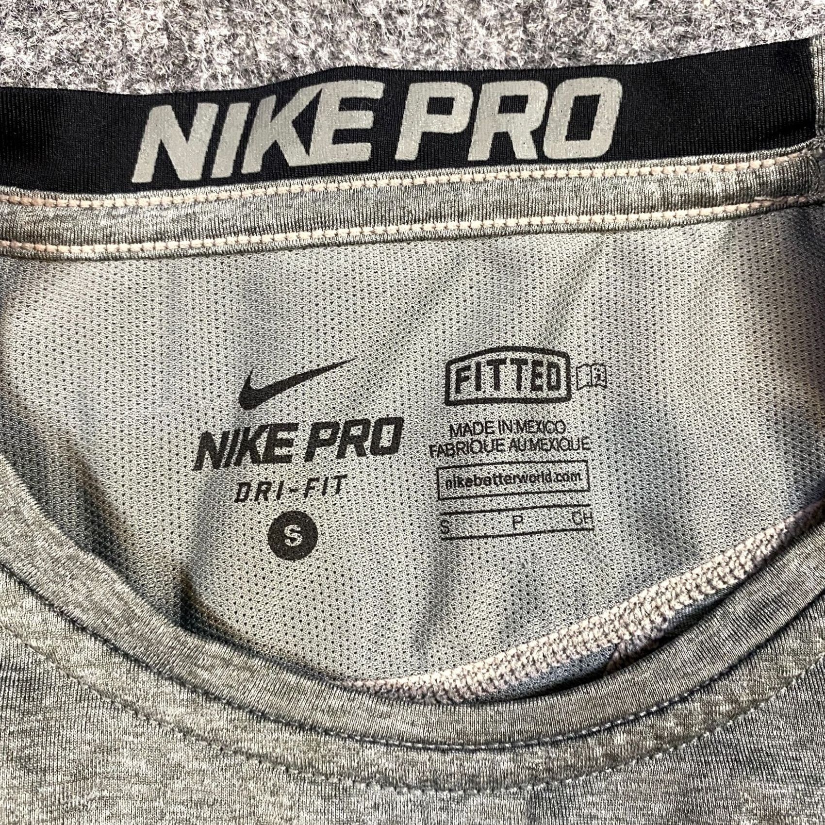 Nike Nike Pro Shirt S Gray Short Sleeve Crew Neck Pullover Activewear Mens T-Shirt Nike Pro Size US S / EU 44-46 / 1 - 3 Thumbnail