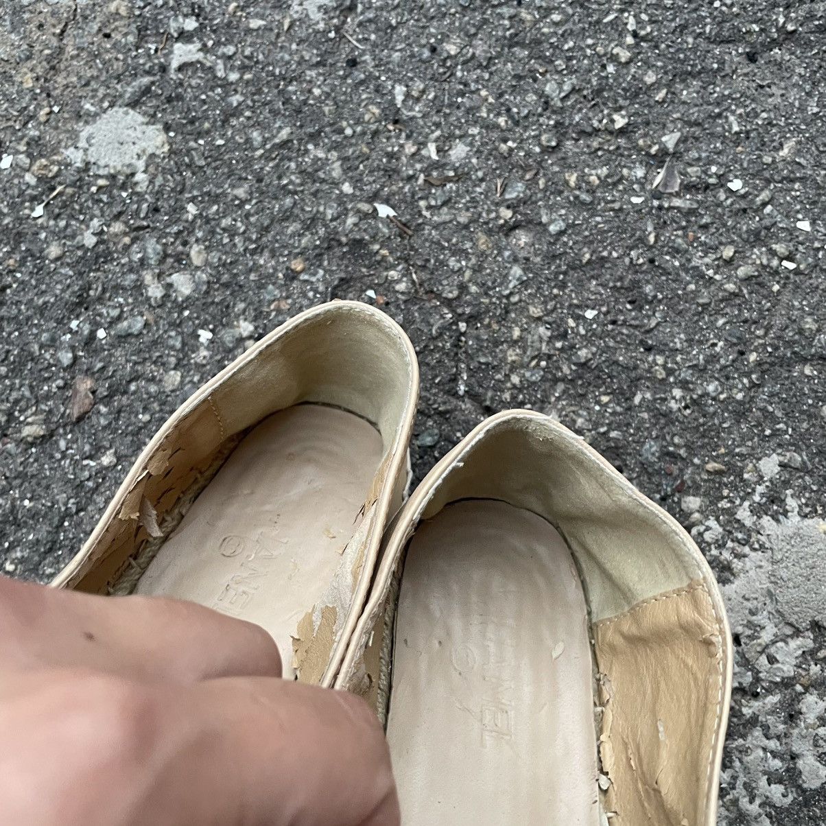 Vintage 💥GRAIL💥 Chanel Espadrilles beige Leather ballet shoes boots Size US 7 / IT 37 - 5 Thumbnail