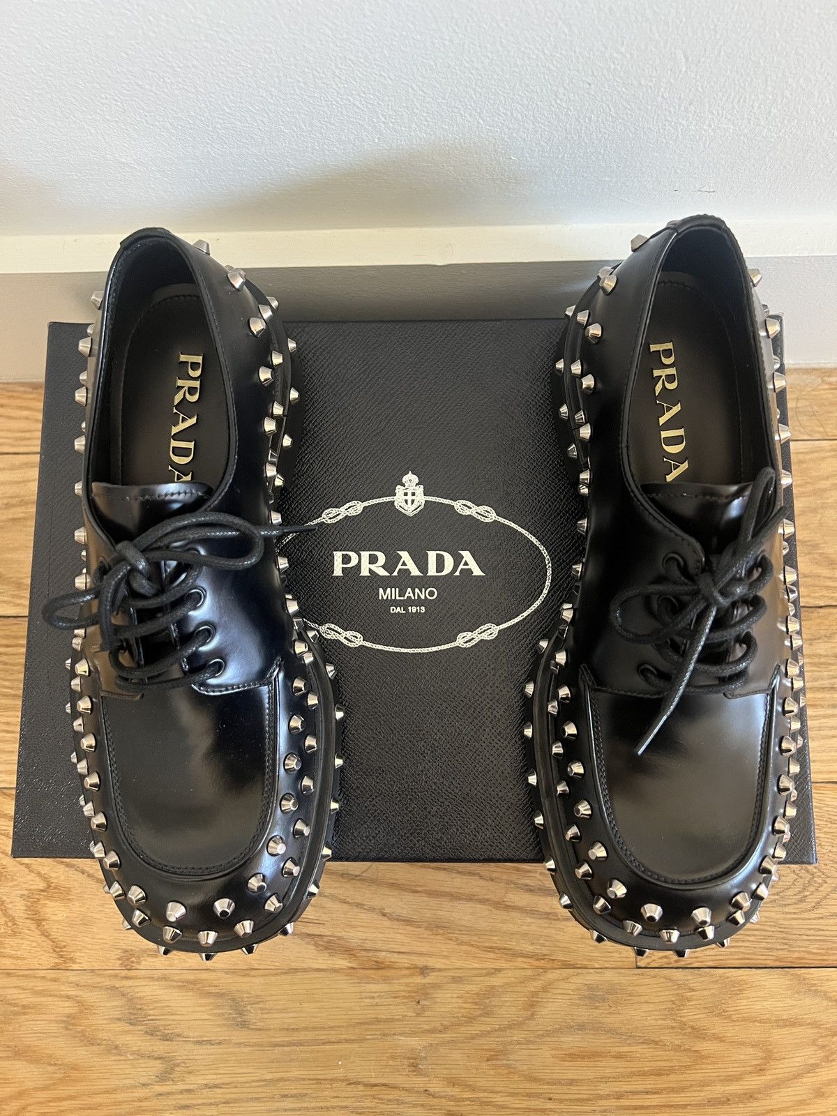 Prada Studded leather shoes Size US 6 / EU 39 - 8 Thumbnail