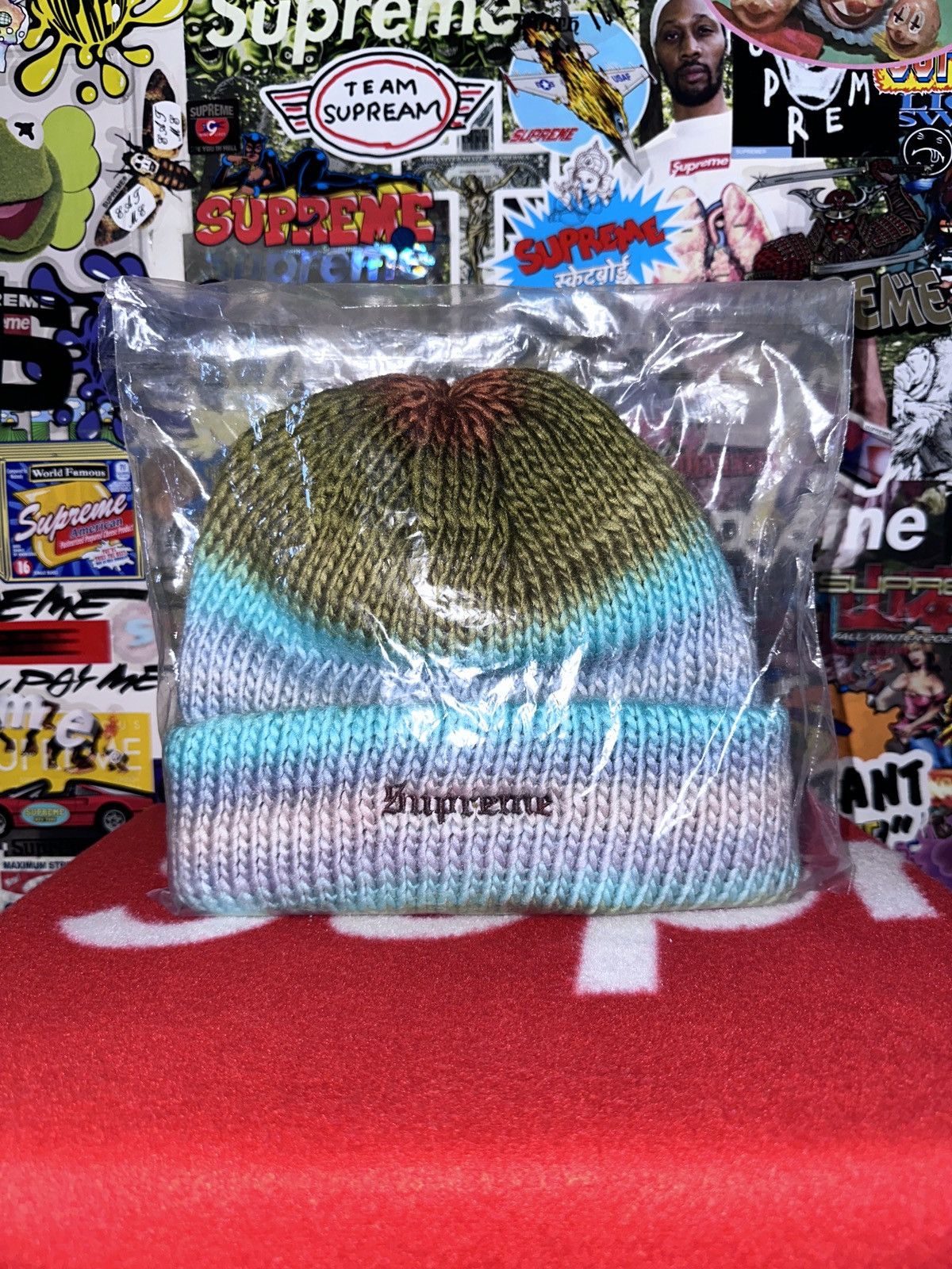 Supreme FW22 DS New Supreme Ombré Stripe Beanie FW22 2022 Purple