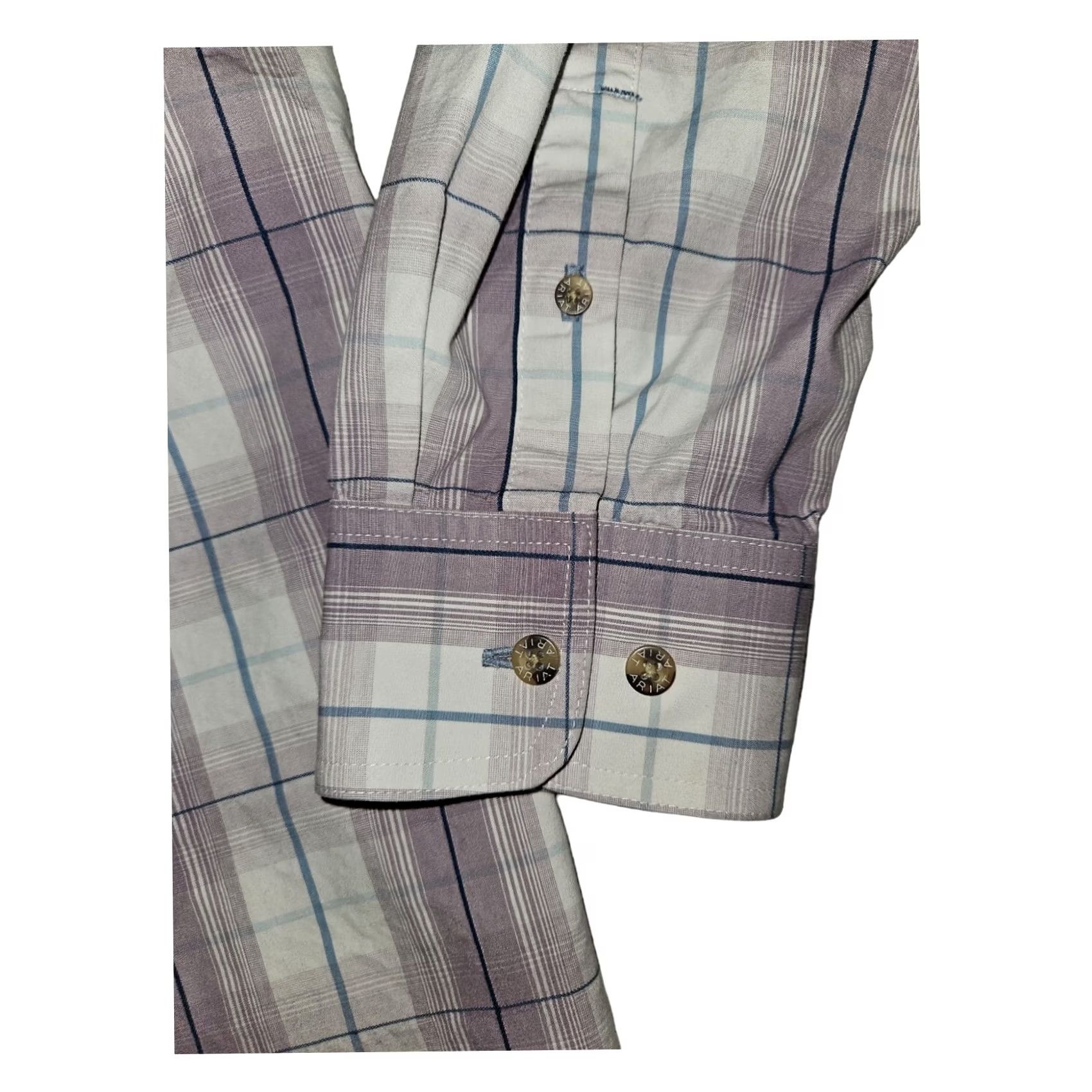 Ariat Ariat Button Down Long Sleeve Men's XL Mauve Plaid Western Cowboy Workwear Shirt Size US XL / EU 56 / 4 - 6 Thumbnail
