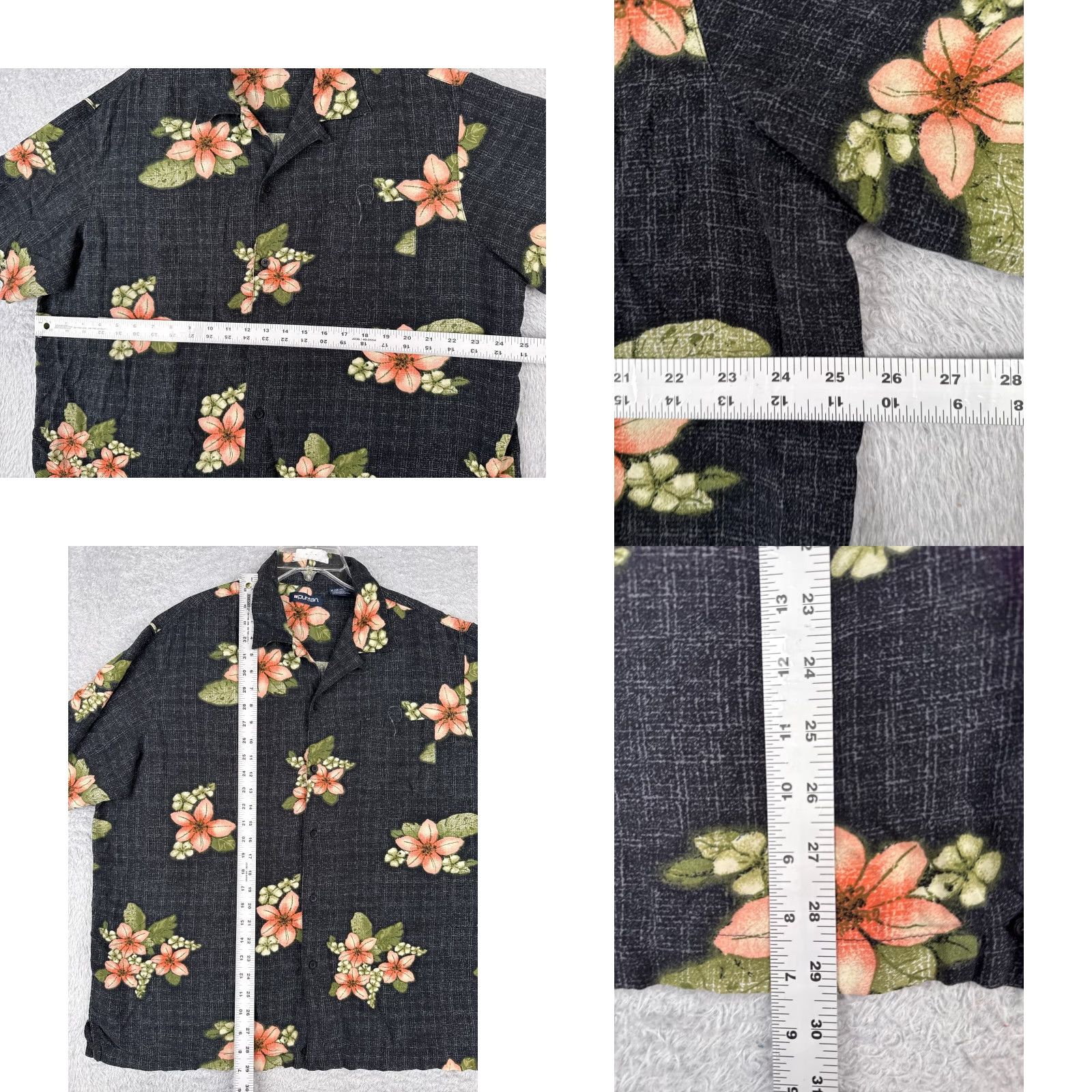 Pinko Puritan Shirt Men 100% Rayon Short Sleeve Button-Up Black Pink Floral Hawaiian XL Mens Size US XL / EU 56 / 4 - 8 Thumbnail