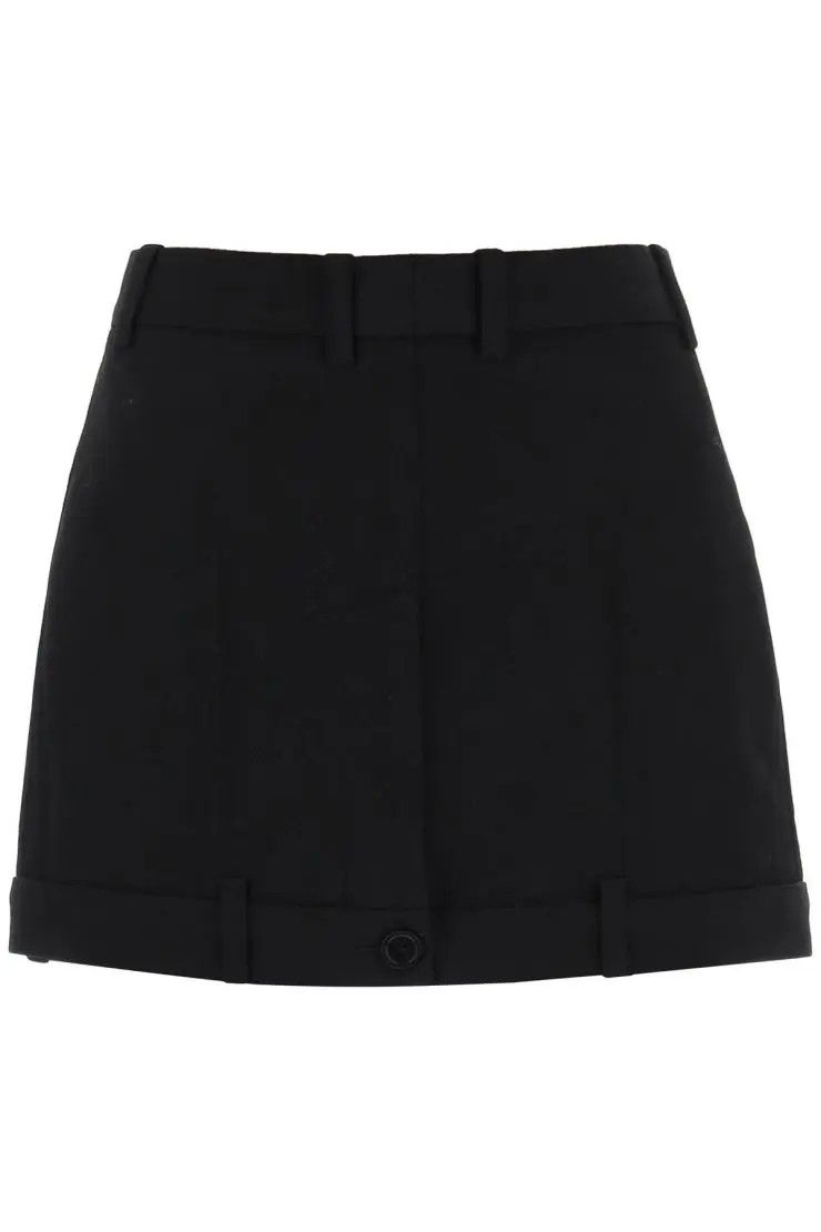 image of Balenciaga O1S22I1N0424 Twill Mini Skirt In Black, Women's (Size 26)