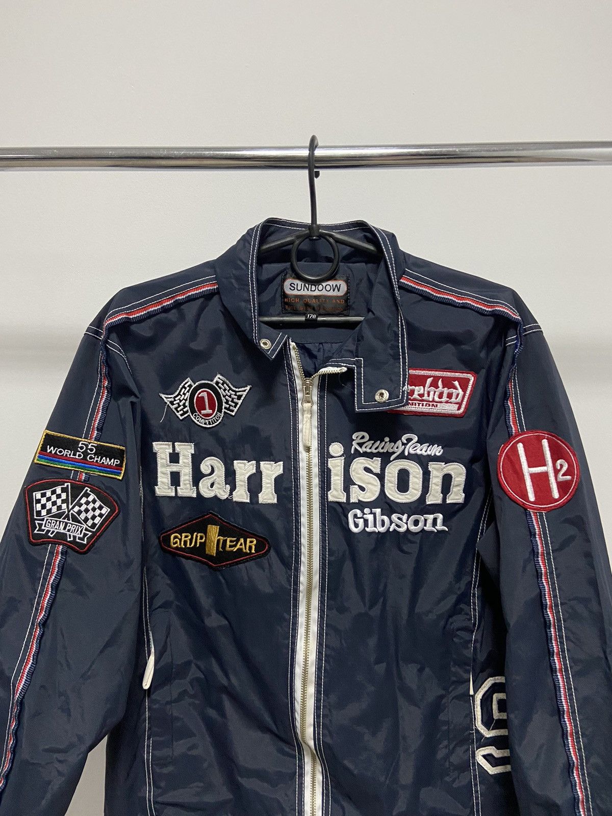 Vintage Harrison Gibson Racing Team Jacket Vintage Big Logo Nylon Size US L / EU 52-54 / 3 - 2 Thumbnail