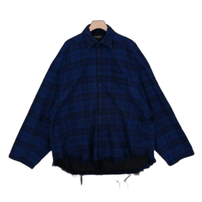 Balenciaga Balenciaga Balenciaga Plaid Embroidered Frayed Jacket Shir Size US M / EU 48-50 / 2 - 1 Thumbnail
