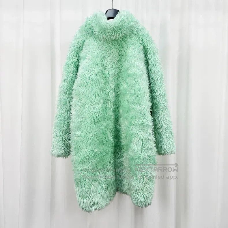 Balenciaga Balenciaga Mint Green Teddy Coat Size XXS / US 00 / IT 34 - 2 Thumbnail