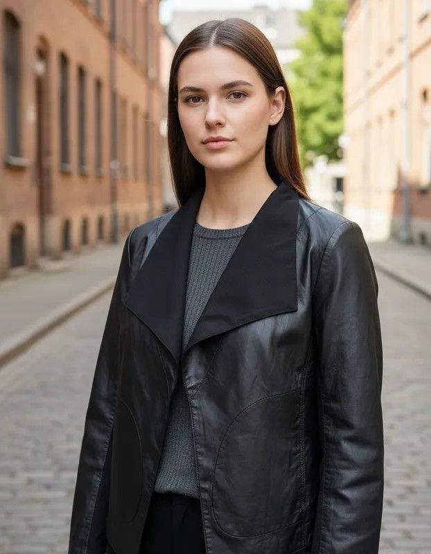 Donna Karan New York Leather Drape Blazer – FASHIONELLA