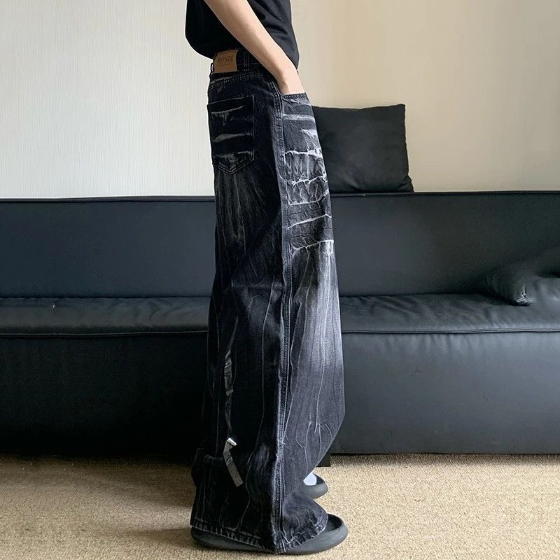 Vintage Washed Old Lighting wide Leg Jeans Size US 30 / EU 46 - 2 Thumbnail