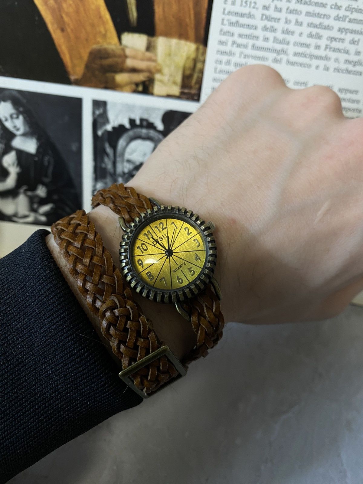 Japanese Brand Vintage DISU Steampunk Braided Leather Wrap Watch Size ONE SIZE - 2 Thumbnail