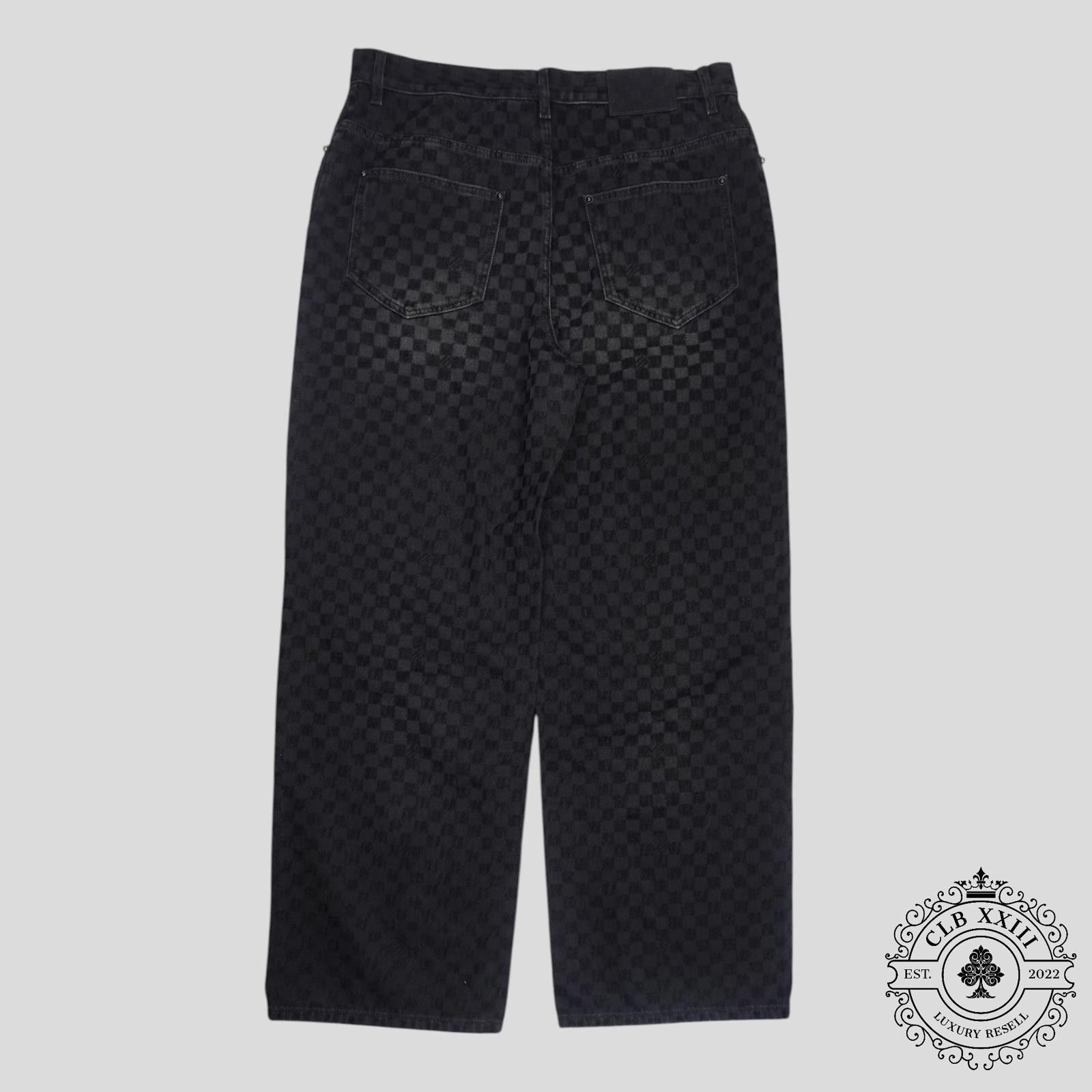 Louis Vuitton Louis Vuitton Damier Ultrablack Flocked Wide Leg Denim Pants Size US 36 / EU 52 - 2 Thumbnail
