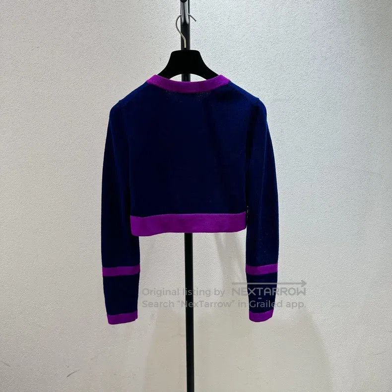 Chanel Chanel 23B blue and purple round-neck cardigan coat Size XS / US 0-2 / IT 36-38 - 2 Thumbnail