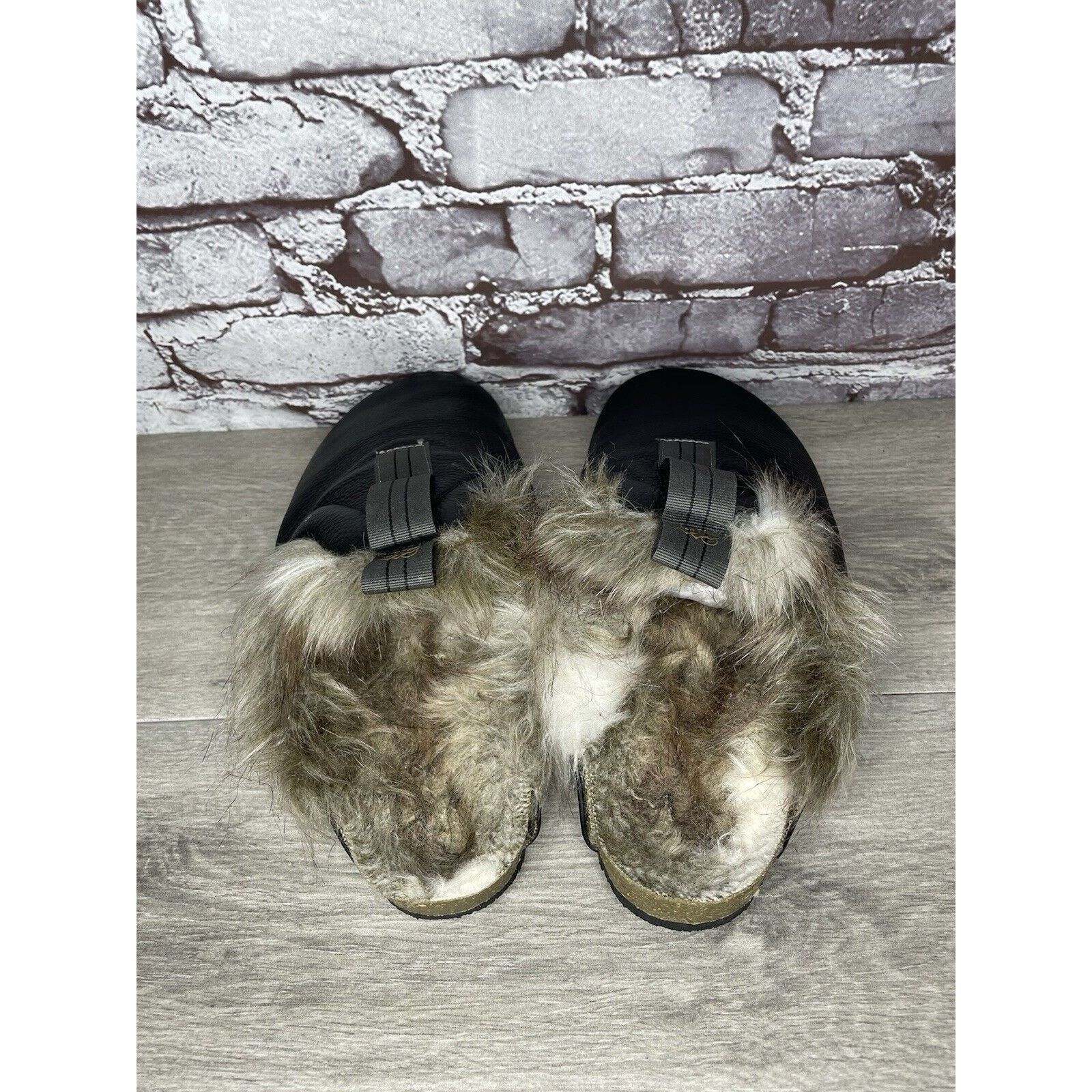 Other BANTHA Vibram Black Leather Sherpa Fur Lined Cork Mules Shoe Size US 10.5 / IT 40.5 - 5 Thumbnail