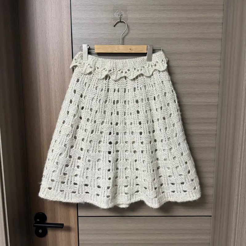 Chanel Chanel Gray Alpaca Wool Skirt for Women 0089 Size 23" - 1 Thumbnail
