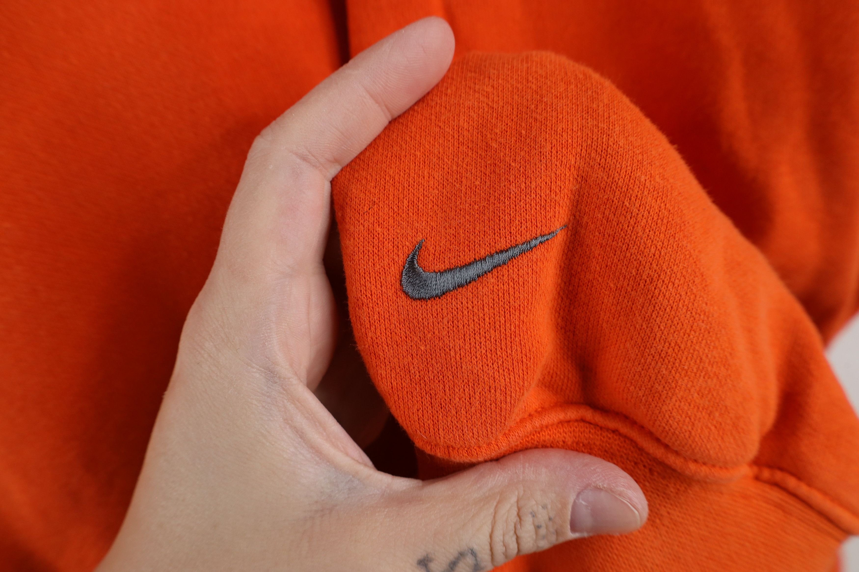 Nike × Vintage Vintage Nike Baseball Scott Center Swoosh Hoodie Orange Size US M / EU 48-50 / 2 - 4 Thumbnail