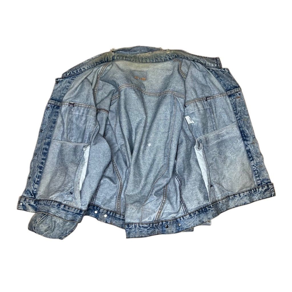 Levi's × Levi's Vintage Clothing × Vintage VTG 80s Levi’s Acid Wash Denim Trucker Jacket XL Thrashed Size XL / US 12-14 / IT 48-50 - 12 Thumbnail