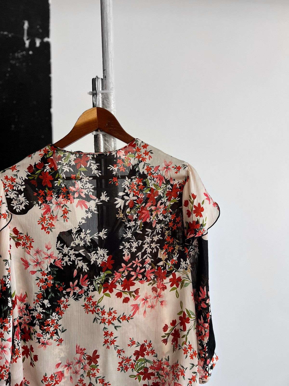 Designer × Zara Zara Womens Floral Multicolor Long Sleeve Blouse Size M / US 6-8 / IT 42-44 - 4 Thumbnail