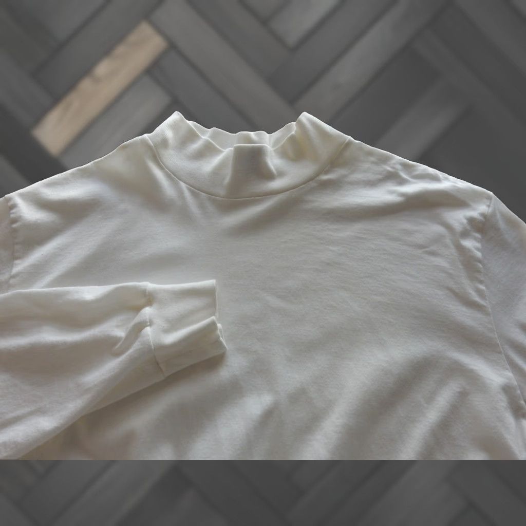 Lands' End Lands' End Men Sweater Mock Neck Size L White Pullover Cotton Size US L / EU 52-54 / 3 - 1 Thumbnail