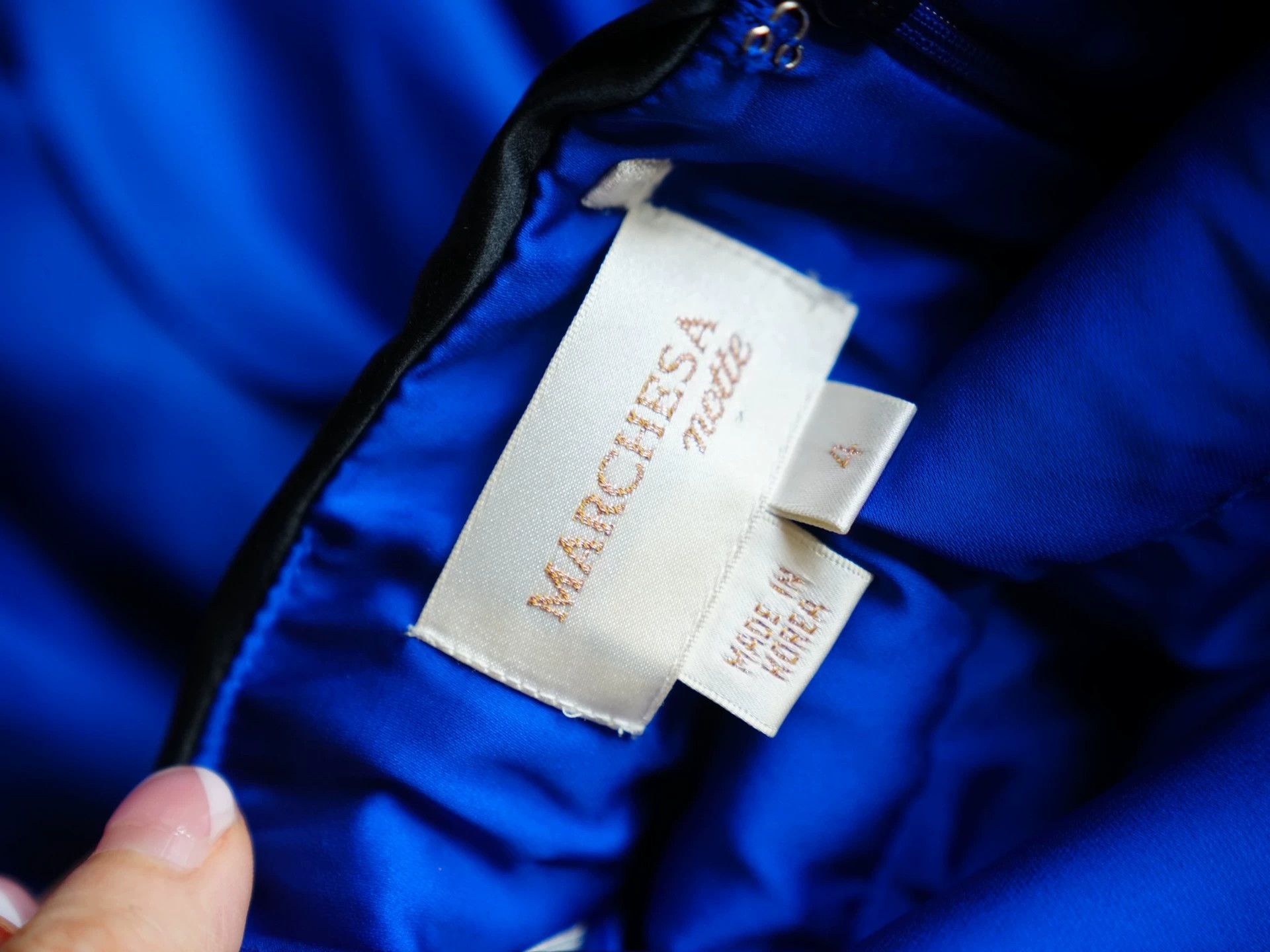 Other Marchesa Notte Royal Blue Silk Halter Neck Mini Dress Size S / US 4 / IT 40 - 5 Thumbnail