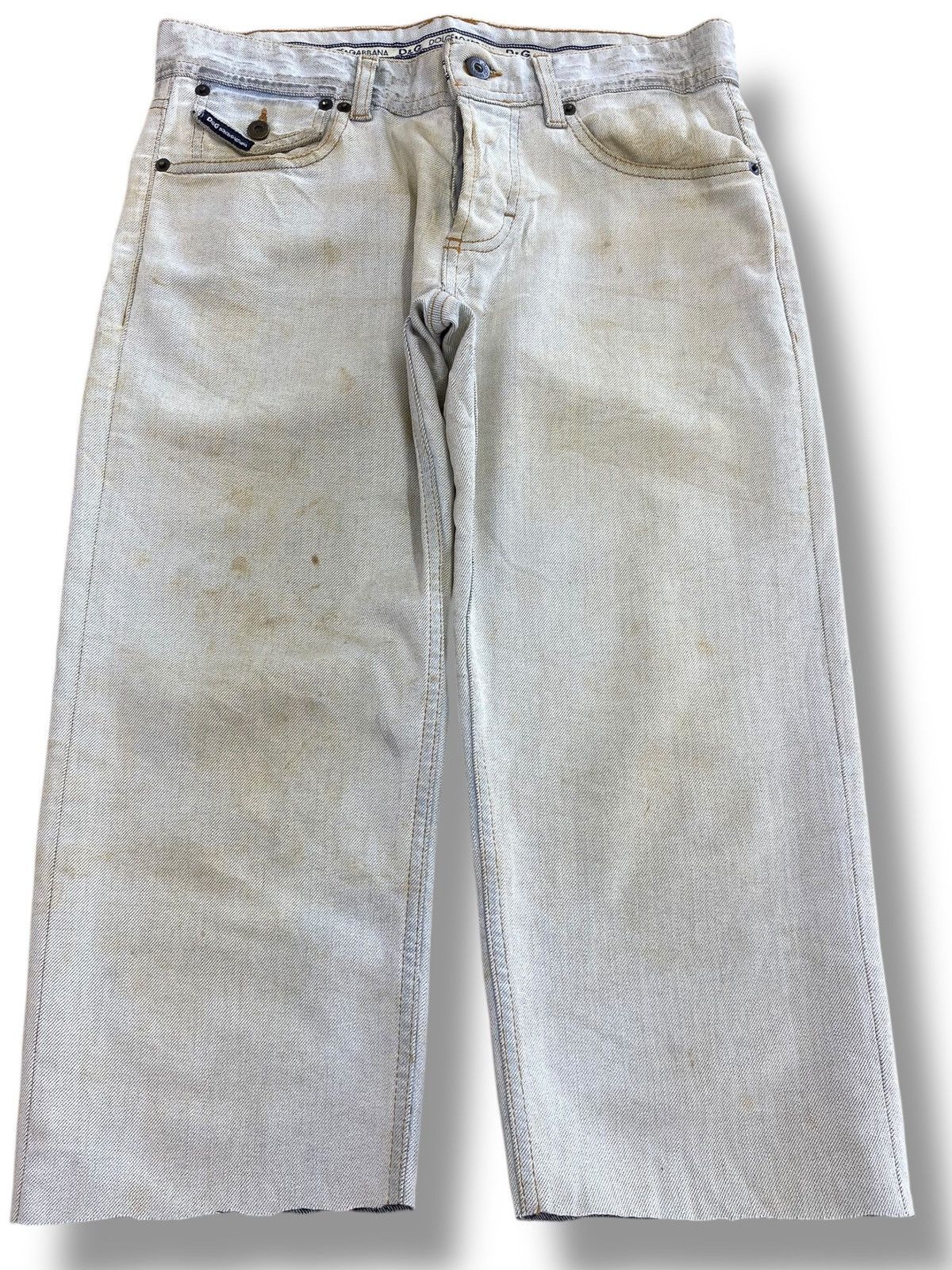 Dolce & Gabbana D&G Rusty Acid Blue Wash Style Cut Off Jeans Size US 30 / EU 46 - 1 Thumbnail
