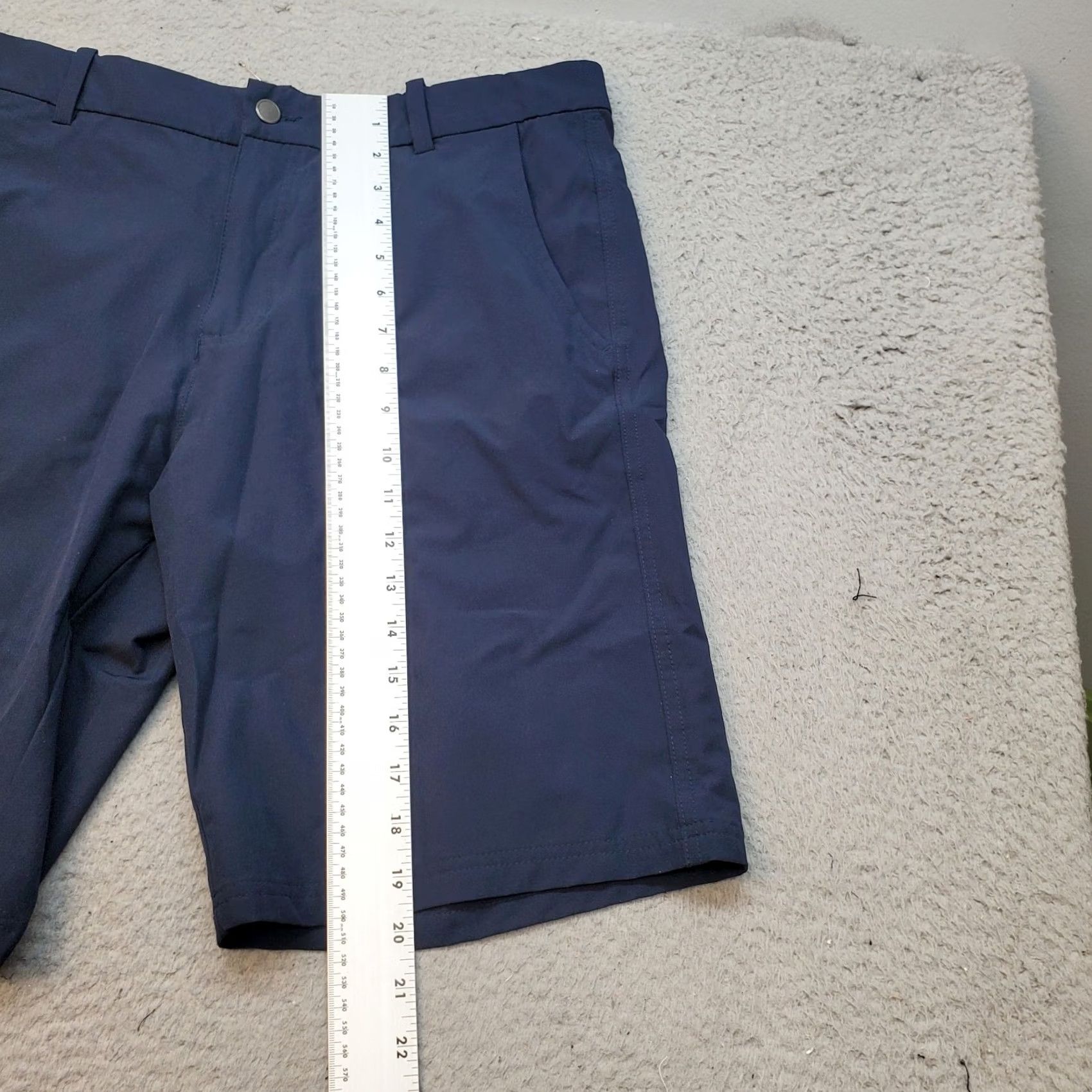 Vintage Crivit Shorts Mens 34 Navy Casual Flat Front Stretch Pockets Belt Loops Size US 34 / EU 50 - 3 Thumbnail