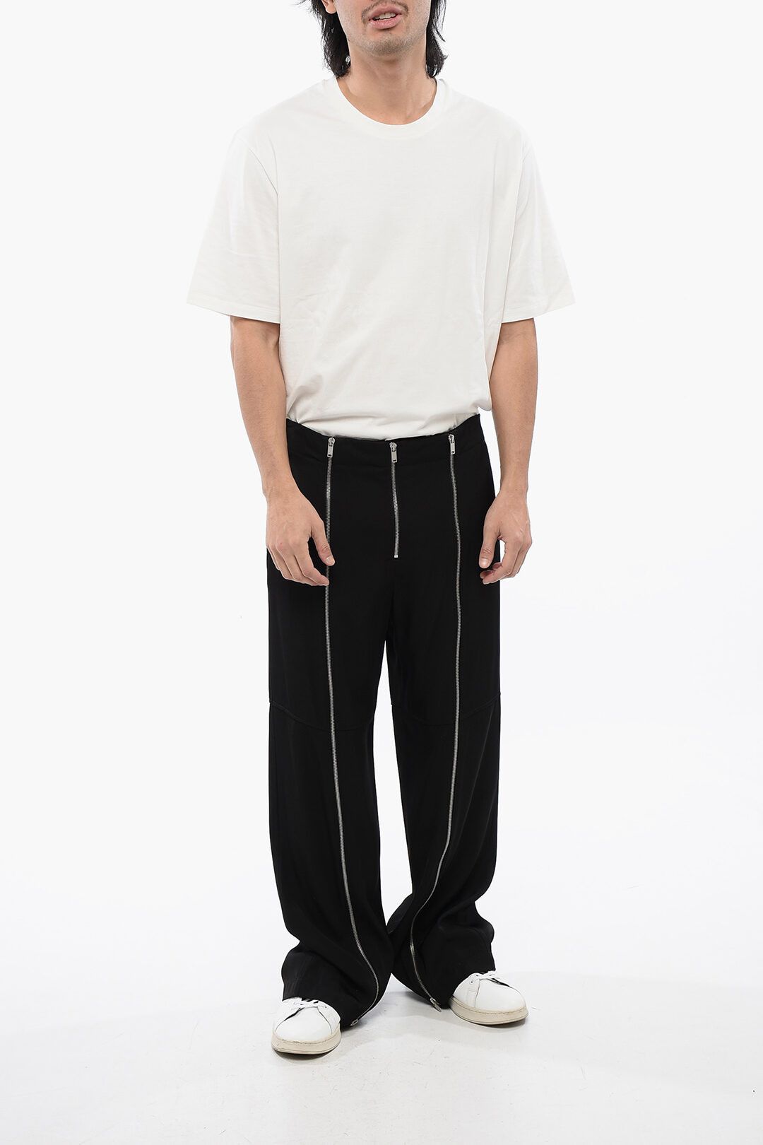 Jil Sander og1mm0625 Zipped High-Waisted Pant in Black Size US 36 / EU 52 - 4 Thumbnail