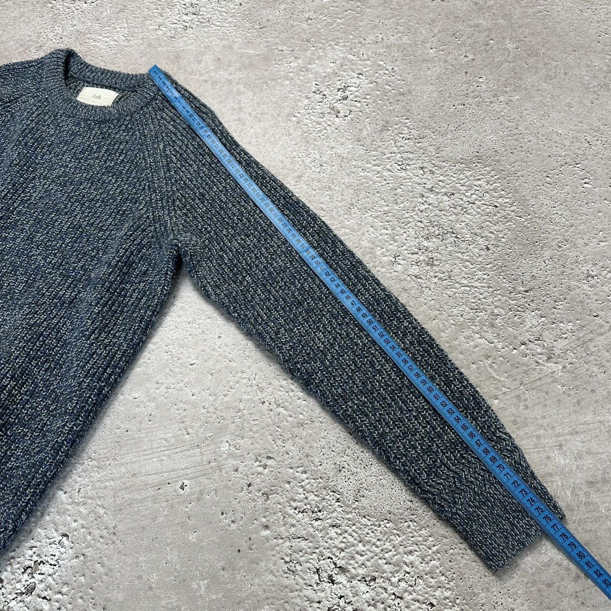 Folk Folk Heavy Knitted Jumper Sweater in Mid Blue Size 4 Size US M / EU 48-50 / 2 - 8 Thumbnail