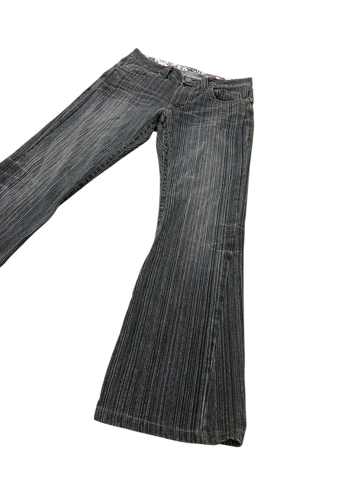 Japanese Brand Flare Jeans Ikka Pinstriped Denim Boot Cut 2🟦2 Size US 31 - 11 Thumbnail