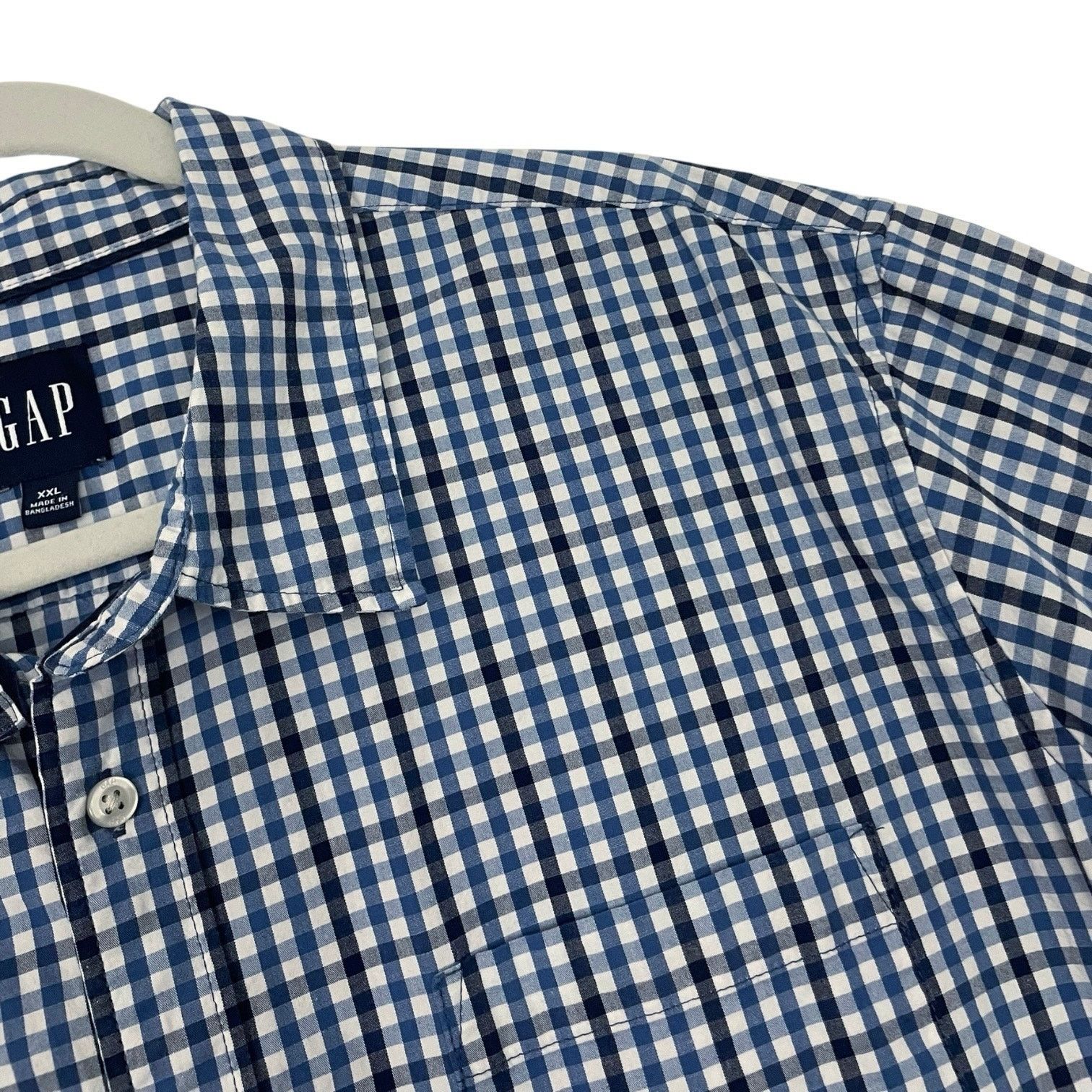 Gap GAP Mens Blue Plaid Short Sleeve Button Down Shirt Size US XXL / EU 58 / 5 - 2 Thumbnail