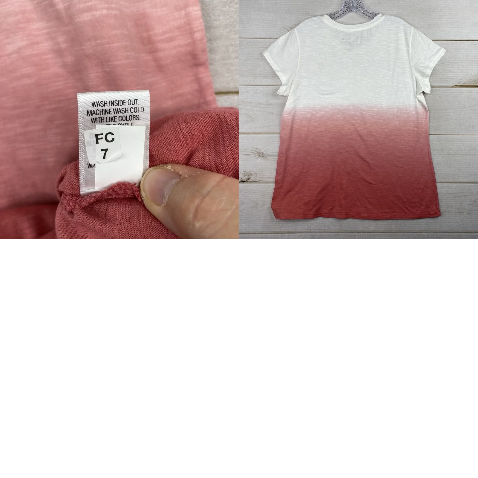 Pinko SONOMA Womens Tee Shirt XL Pink White Ombre Embroidered Floral Boho Y2K 90s Shirt Womens XL Pink White Ombre Floral Embroidered 90s T-Shirt Size XL / US 12-14 / IT 48-50 - 8 Thumbnail