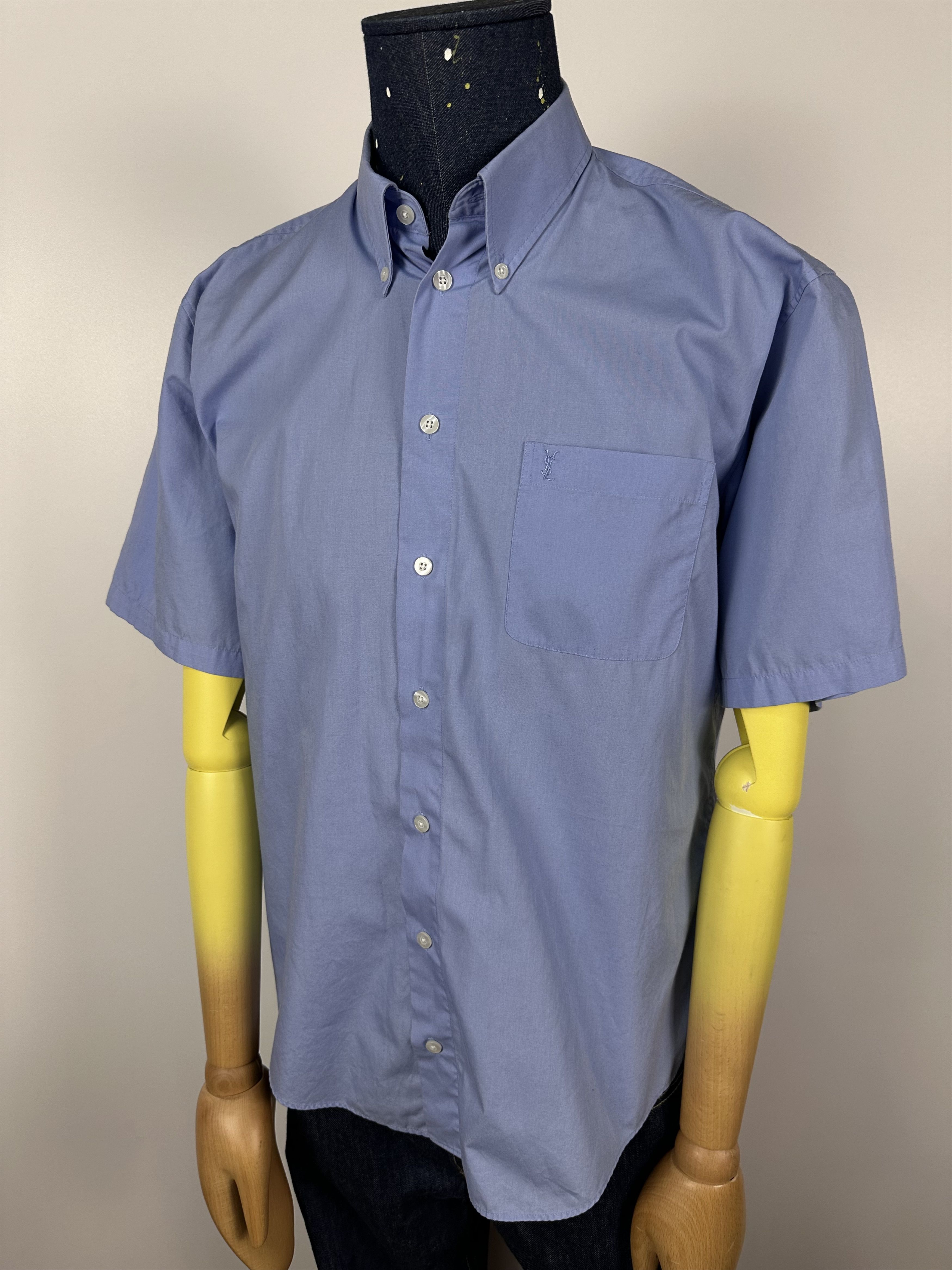 Vintage × Yves Saint Laurent Vintage Yves Saint Laurent YSL Button-Up Short Sleeve Shirt Size US L / EU 52-54 / 3 - 1 Thumbnail