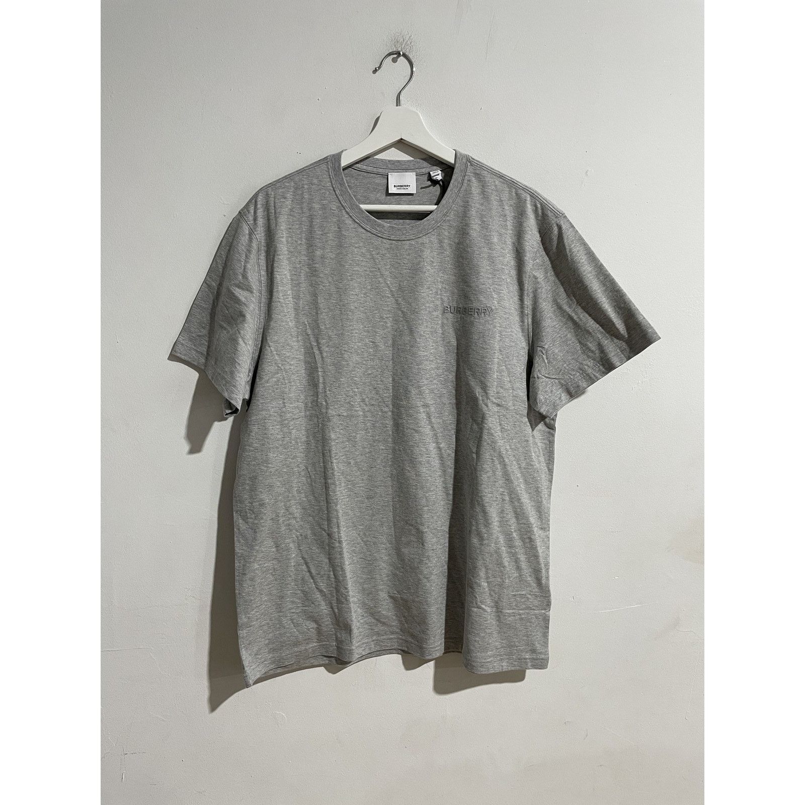 Burberry BURBERYY EMBROIDERED LOGO TSHIRT GREY SIZE XL PREOWNED Size US XL / EU 56 / 4 - 1 Thumbnail