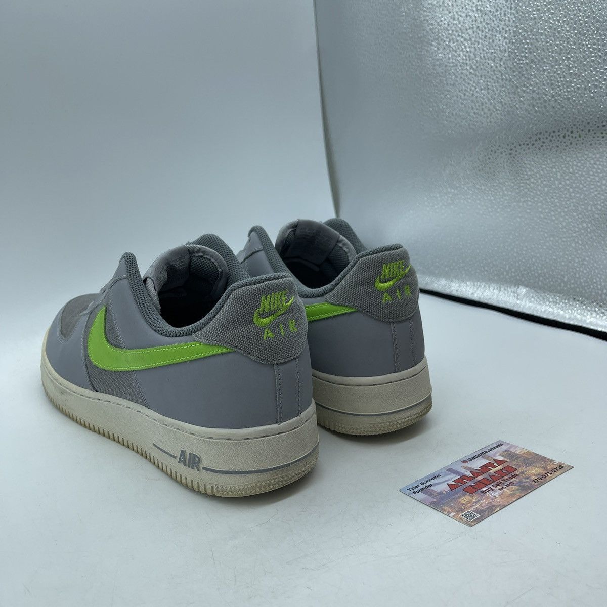 Nike Air Force 1 wolf grey green Size US 11.5 / EU 44-45 - 4 Thumbnail