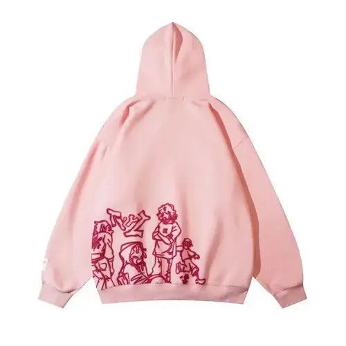 Trendy Print Hooded Sweatshirt Versatile Loose