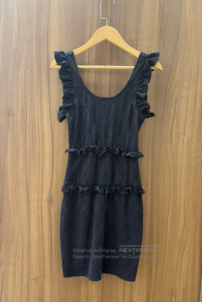Chanel Chanel Black classic diamond checkered ruffle sleeveless d Size XXS / US 00 / IT 34 - 2 Thumbnail