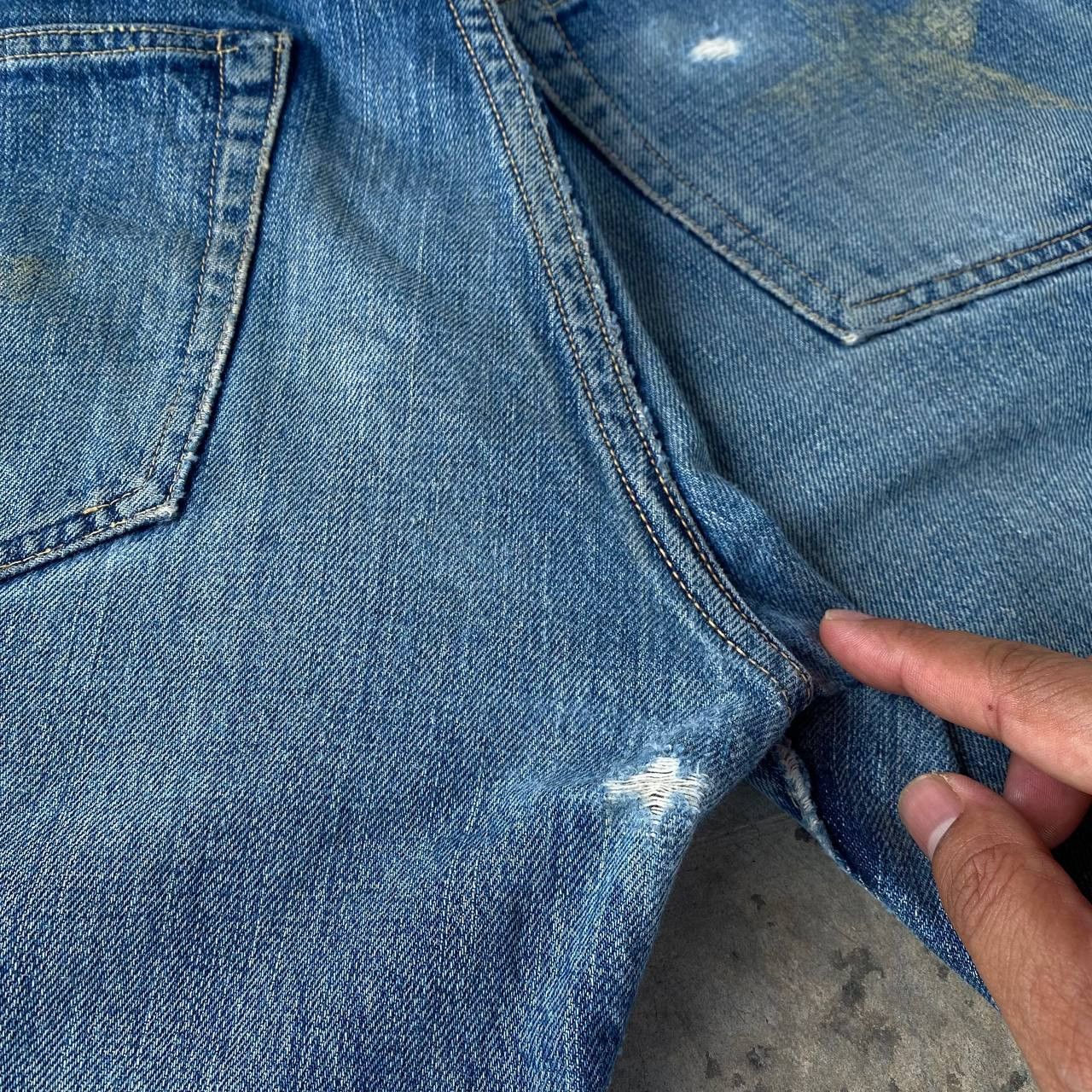 Sugar Cane Vintage Sugar Cane Lot 902 Selvedge Grunge Frayed StarPrint Size US 31 - 20 Thumbnail