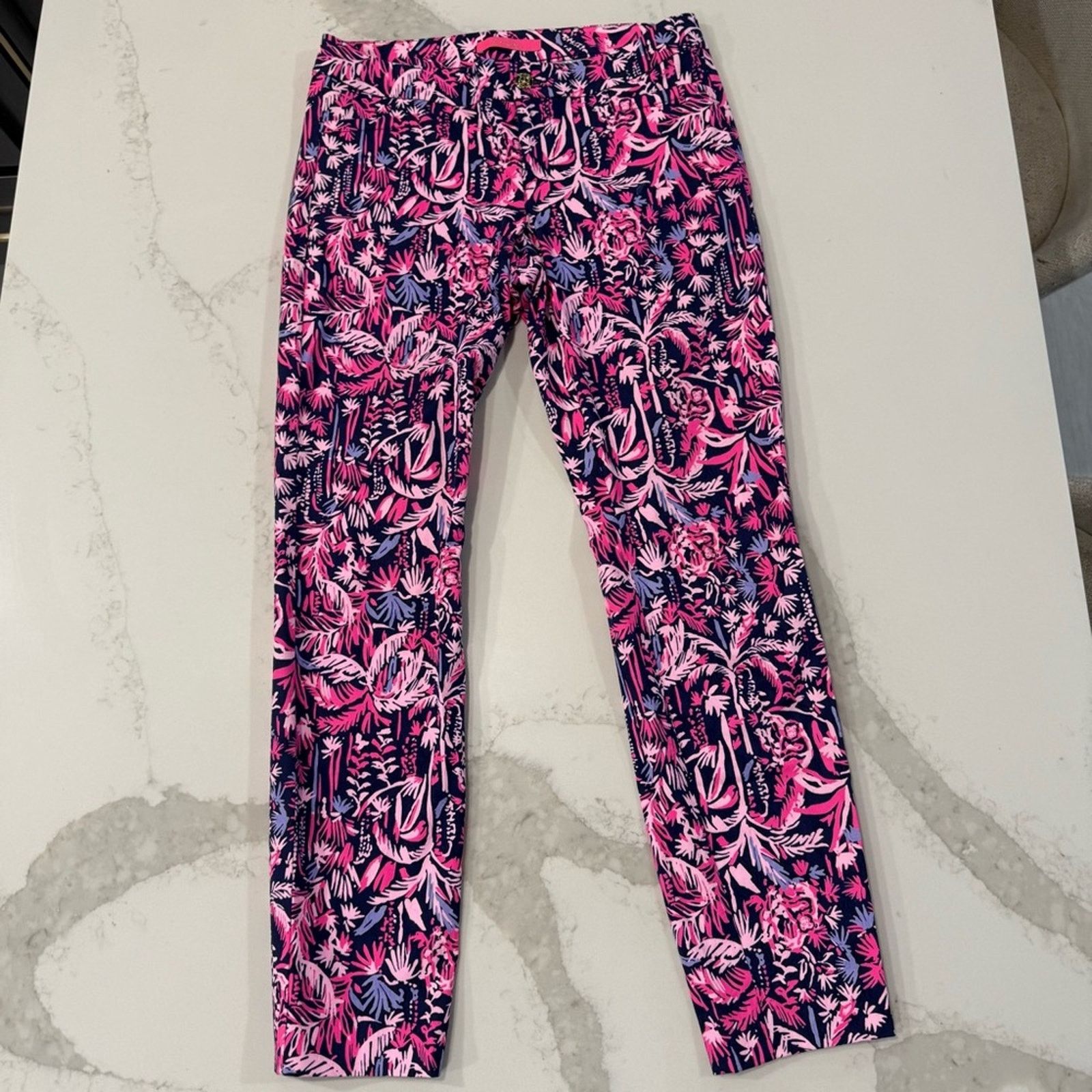 Lilly Pulitzer Lilly Pulitzer Kelly Skinny Ankle Pants Womens 4 Bright Navy Size 27" / US 4 / IT 40 - 3 Thumbnail