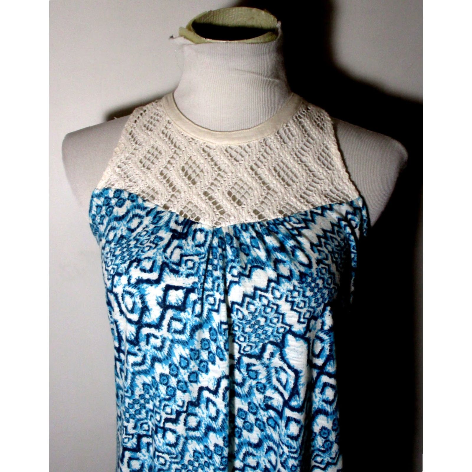 Lucky Brand LUCKY BRAND Blue Sleeveless Lace Trim Top Size S Size S / US 4 / IT 40 - 3 Thumbnail
