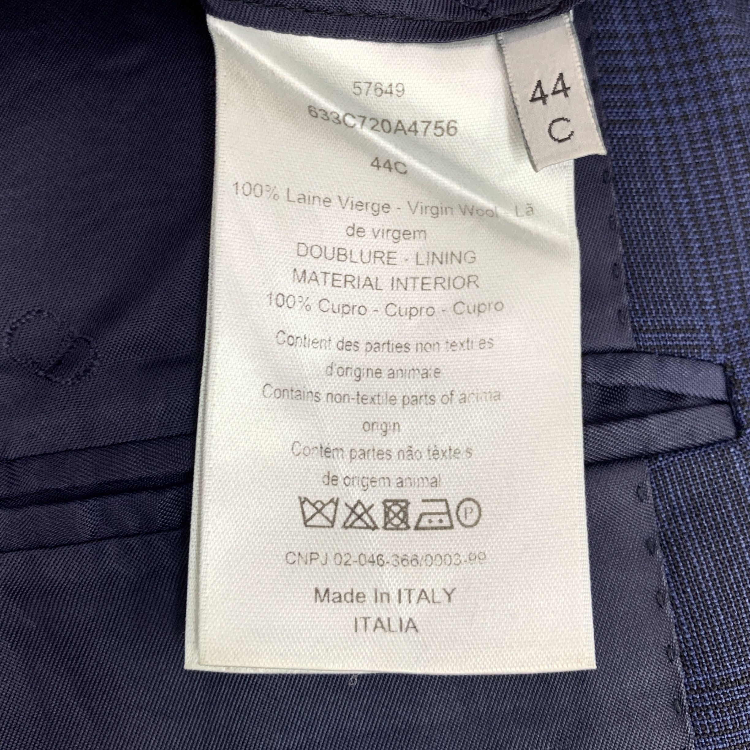 Dior Dior Dark Blue Wool Blazer (44) Size 44R - 5 Thumbnail