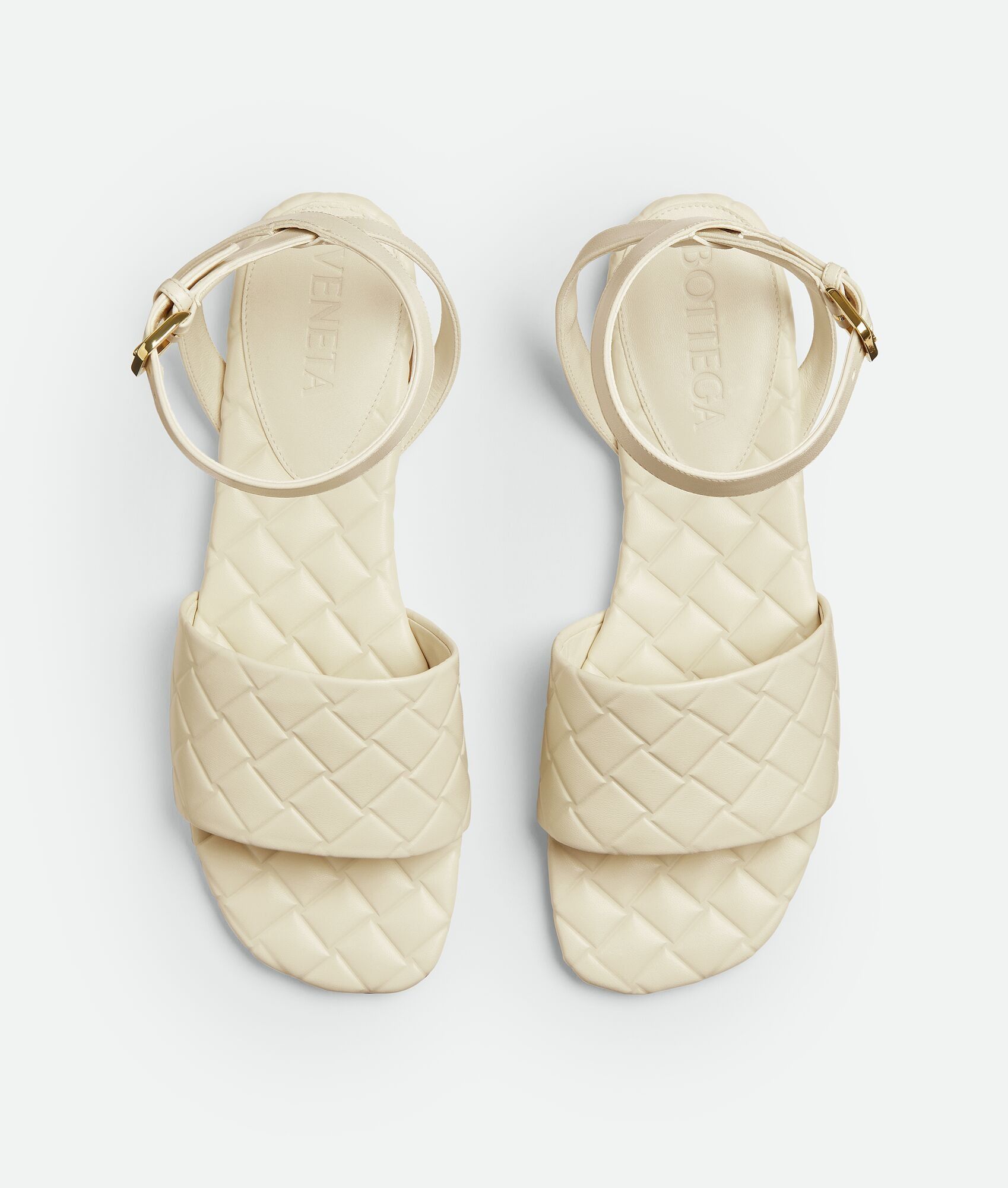 Bottega Veneta o1bcso1str0725 Amy Flat Sandals in Ivory Size US 7 / IT 37 - 4 Thumbnail