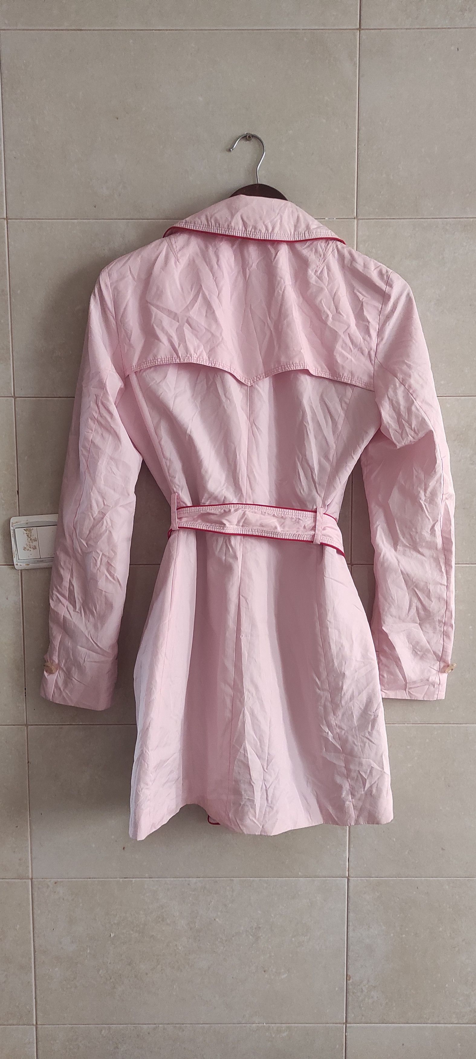 Hugo Boss × Vintage Hugo Boss Classic Double-breasted Trench Coat Light Pink Size S / US 4 / IT 40 - 11 Thumbnail