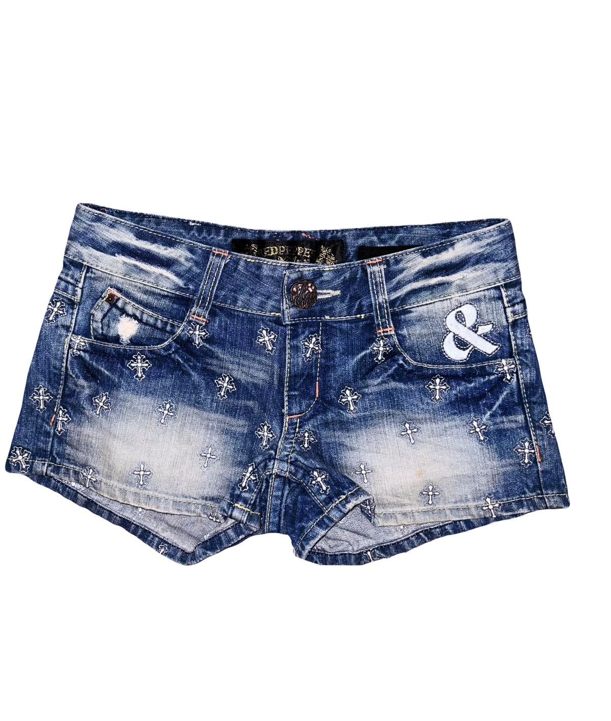 Japanese Brand RED PEPPER cross denim shorts ➕🌶️ Size 26" / US 2 / IT 38 - 2 Thumbnail