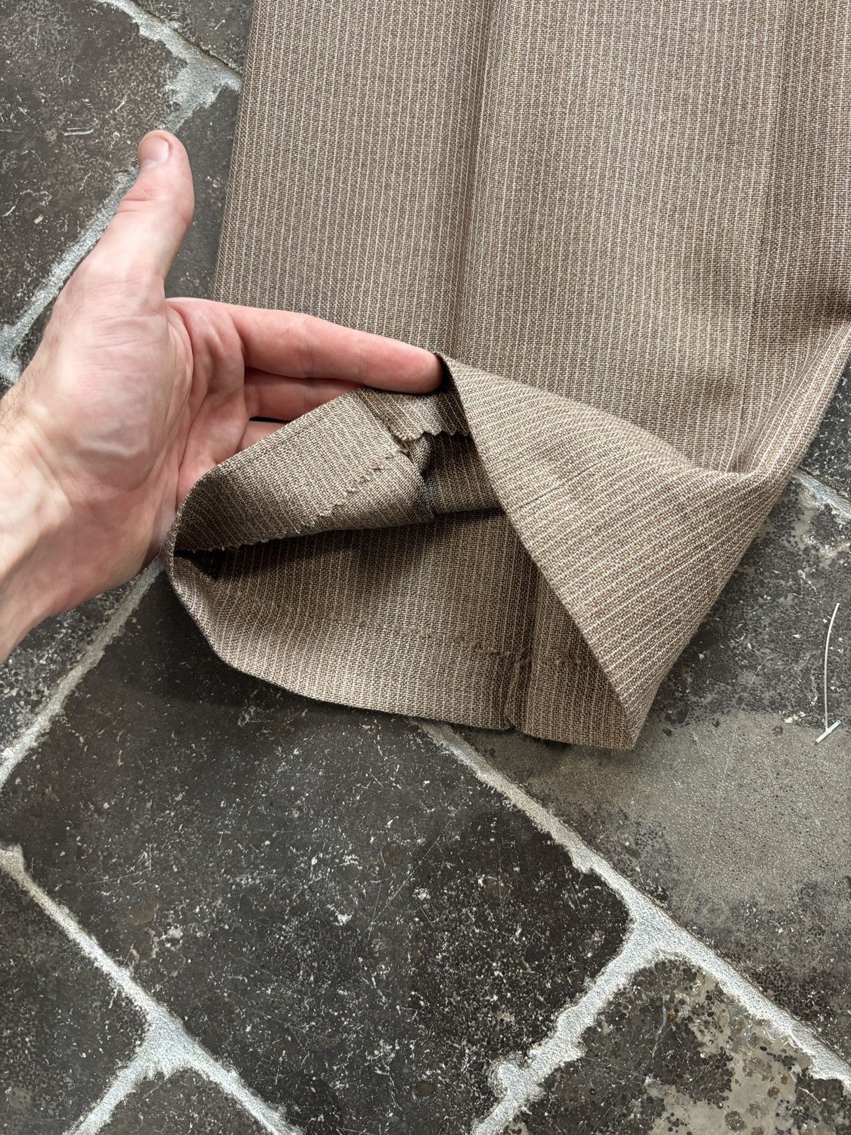 Vintage Vintage Wool Suit Brown Stripe Two Piece 2pc Matching Set Size 40L - 15 Thumbnail