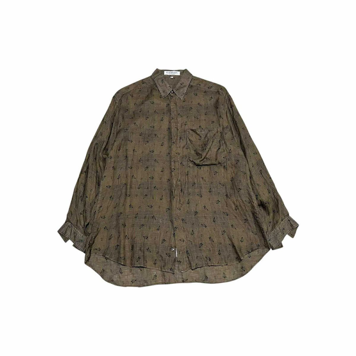 Lanvin 🔥Vintage Lanvin Shirt Long Sleeve Overprinted Size US L / EU 52-54 / 3 - 4 Thumbnail