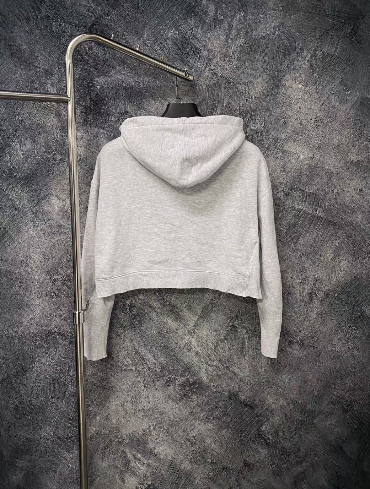 Miu Miu Miu Miu Gray Cropped Long Sleeve Hoodie .xy Size XS / US 0-2 / IT 36-38 - 2 Thumbnail