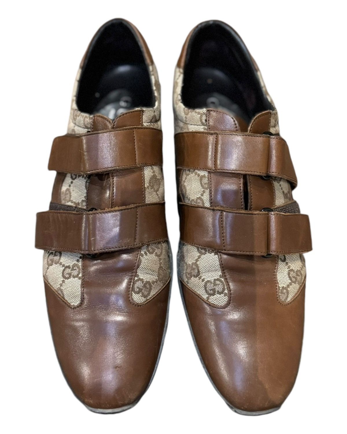 Gucci Gucci Vintage Velcro Monogram Canvas and Leather Shoes Size US 10 / EU 43 - 3 Thumbnail