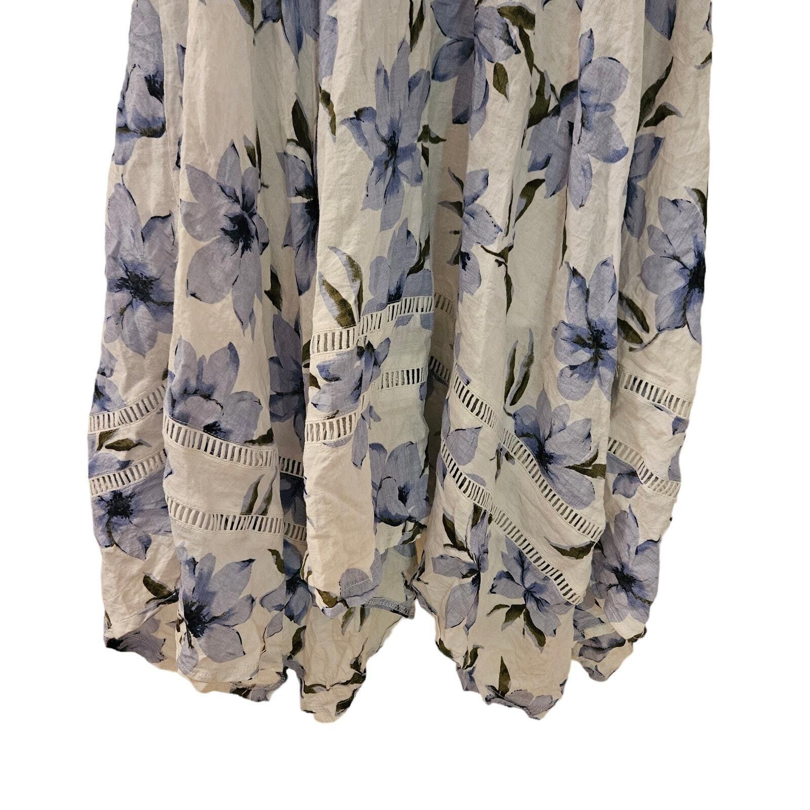 Designer Lulu’s Zahara Blue And White Floral Print Dress Size Large Size L / US 10 / IT 46 - 5 Thumbnail