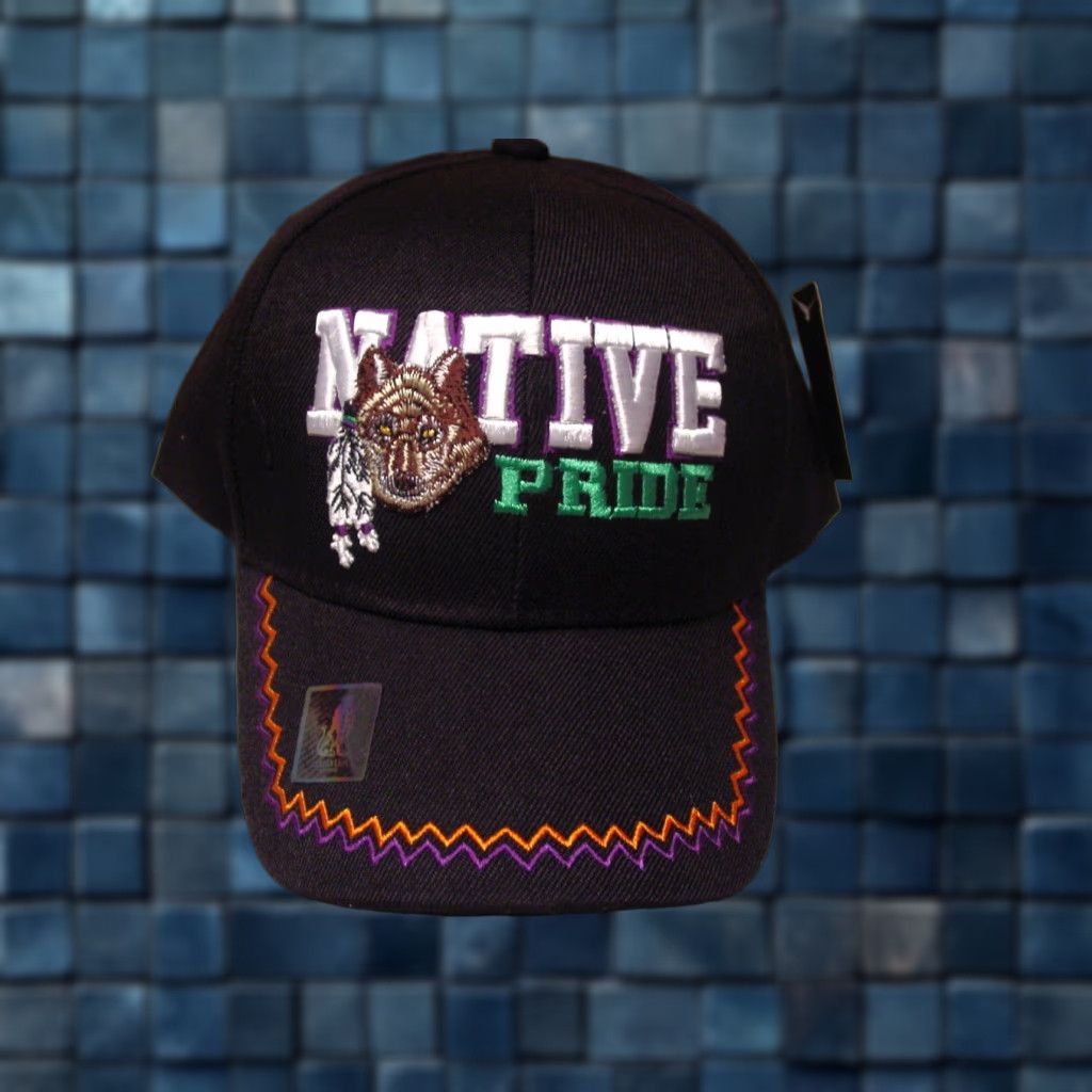 Vintage VINTAGE WOLF NATIVE PRIDE BASEBALL CAP Adjustable Black Mens Size ONE SIZE - 1 Thumbnail