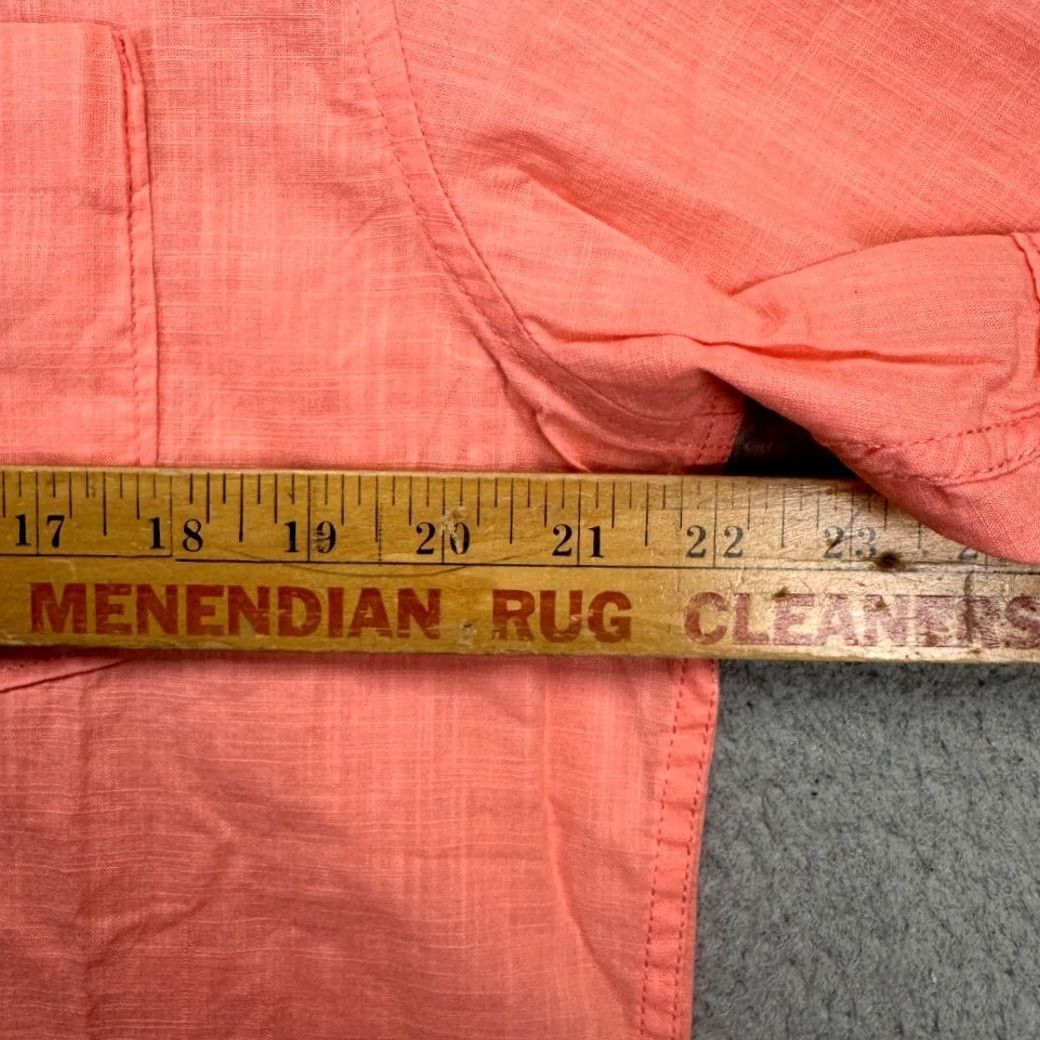 Pinko Ditch Plains Button-Down Shirt Mens Large Salmon Pink Short Sleeve Size US L / EU 52-54 / 3 - 7 Thumbnail