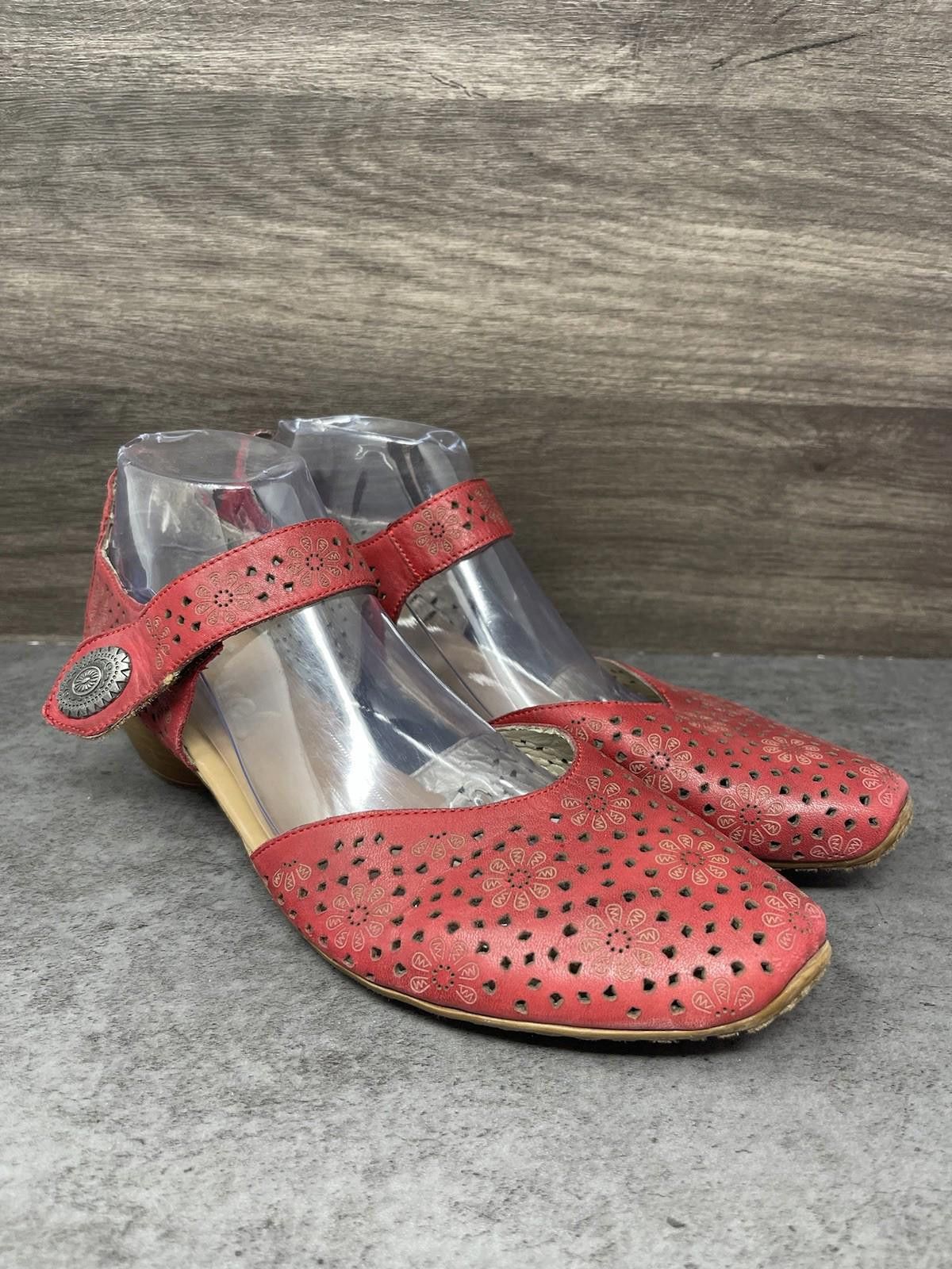 Rieker Rieker Mirjam 53 Shoes Womens Size 11 (42) Red Leather Size US 11 / IT 41 - 4 Thumbnail